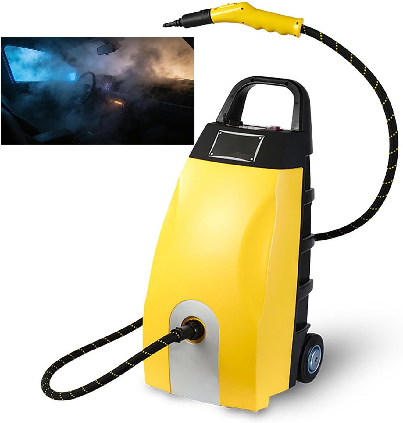 TYXFSMYXGS 3000W High Pressure Steam Cleaner with 3L Tank, Multi-Surface Portable Steam Cleaning Machine for Home and Car Use, Deep Steam for Floors, Tiles, Upholstery Yellow