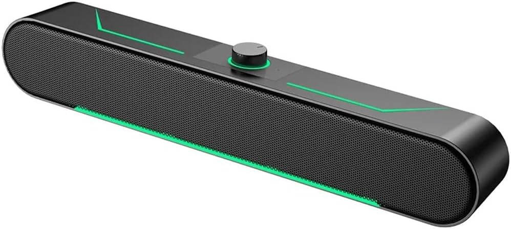 Glowing Computer Speakers with LED Lights for Gaming Long Bar-Shaped Hi-Fi Stereo Speaker