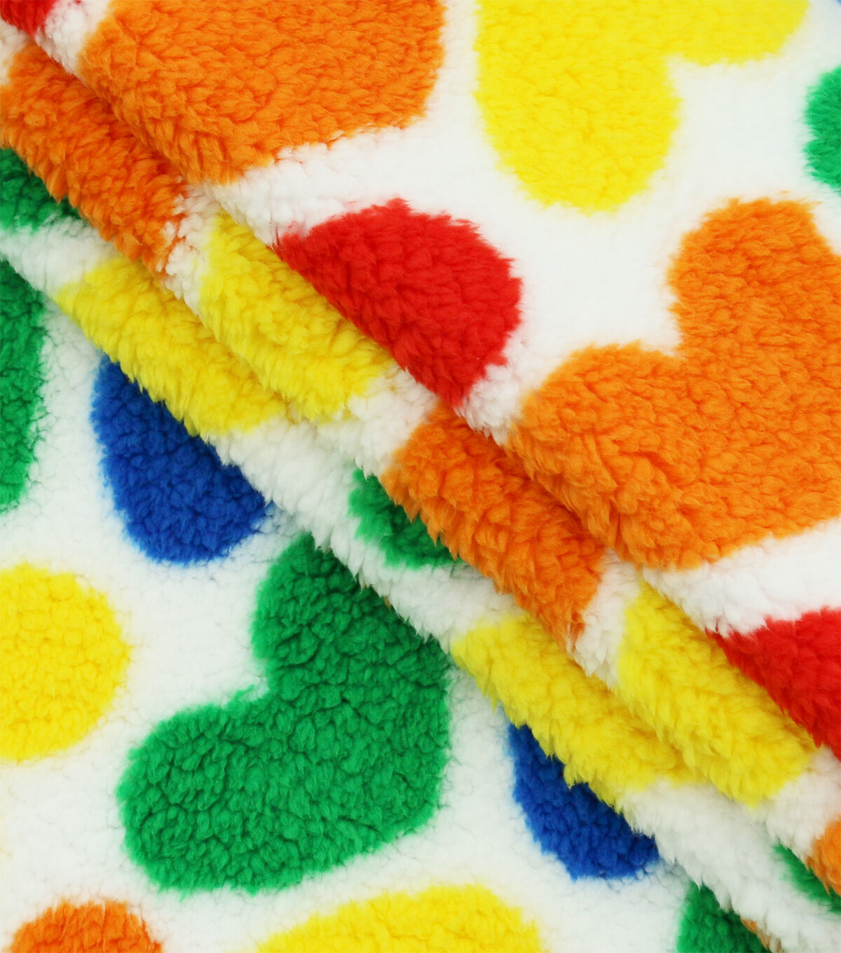 Pride Hearts Sherpa Fabric