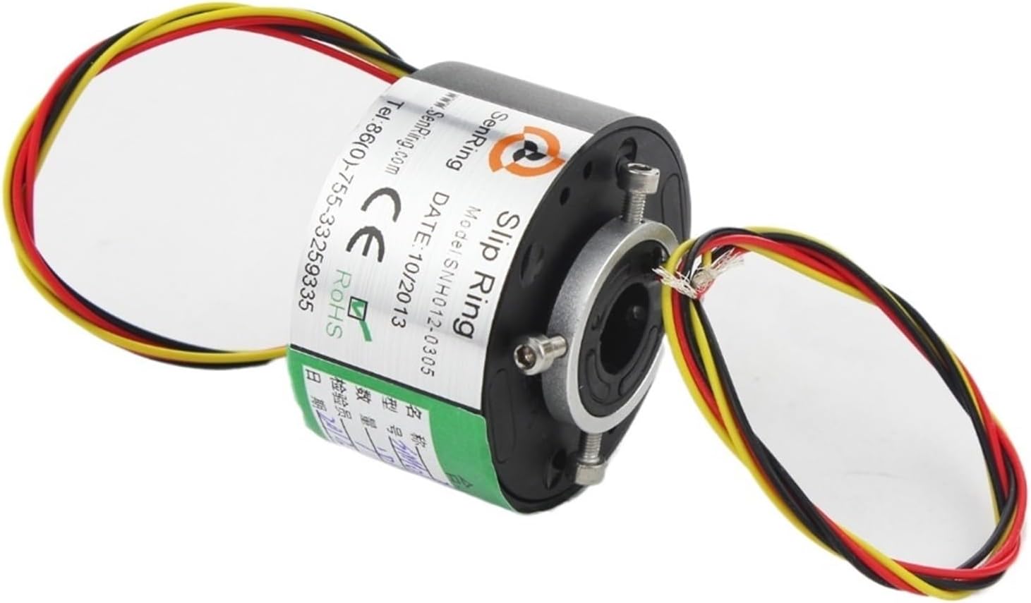 Rotating connector 3 circuits 5A of bore size 12.7mm through hole slip ring