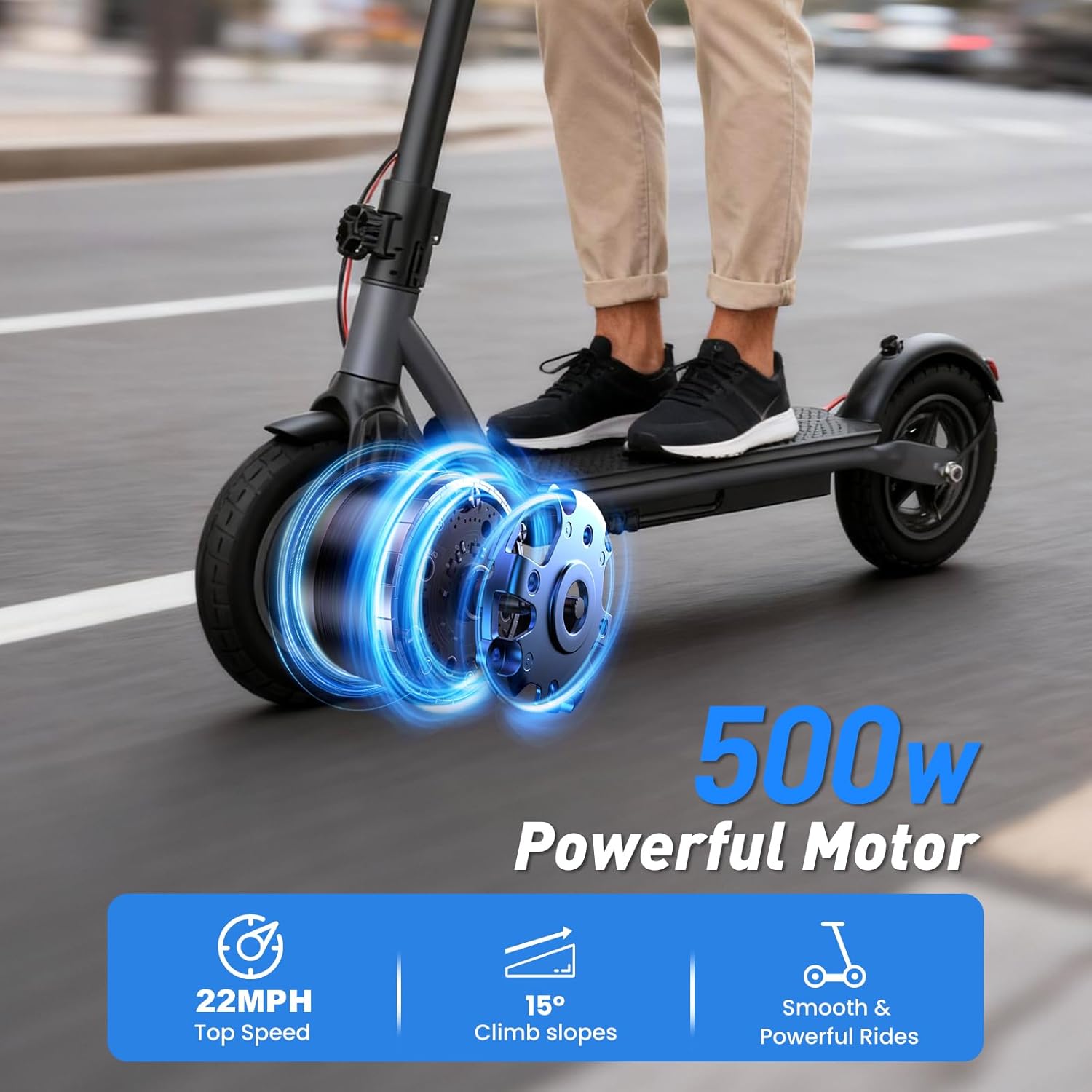 Electric Scooter, Adult Electric Scooter with 500/750/1000W Motor, 23/28 Miles Range,Top Speed 22/25/28MPH, 10