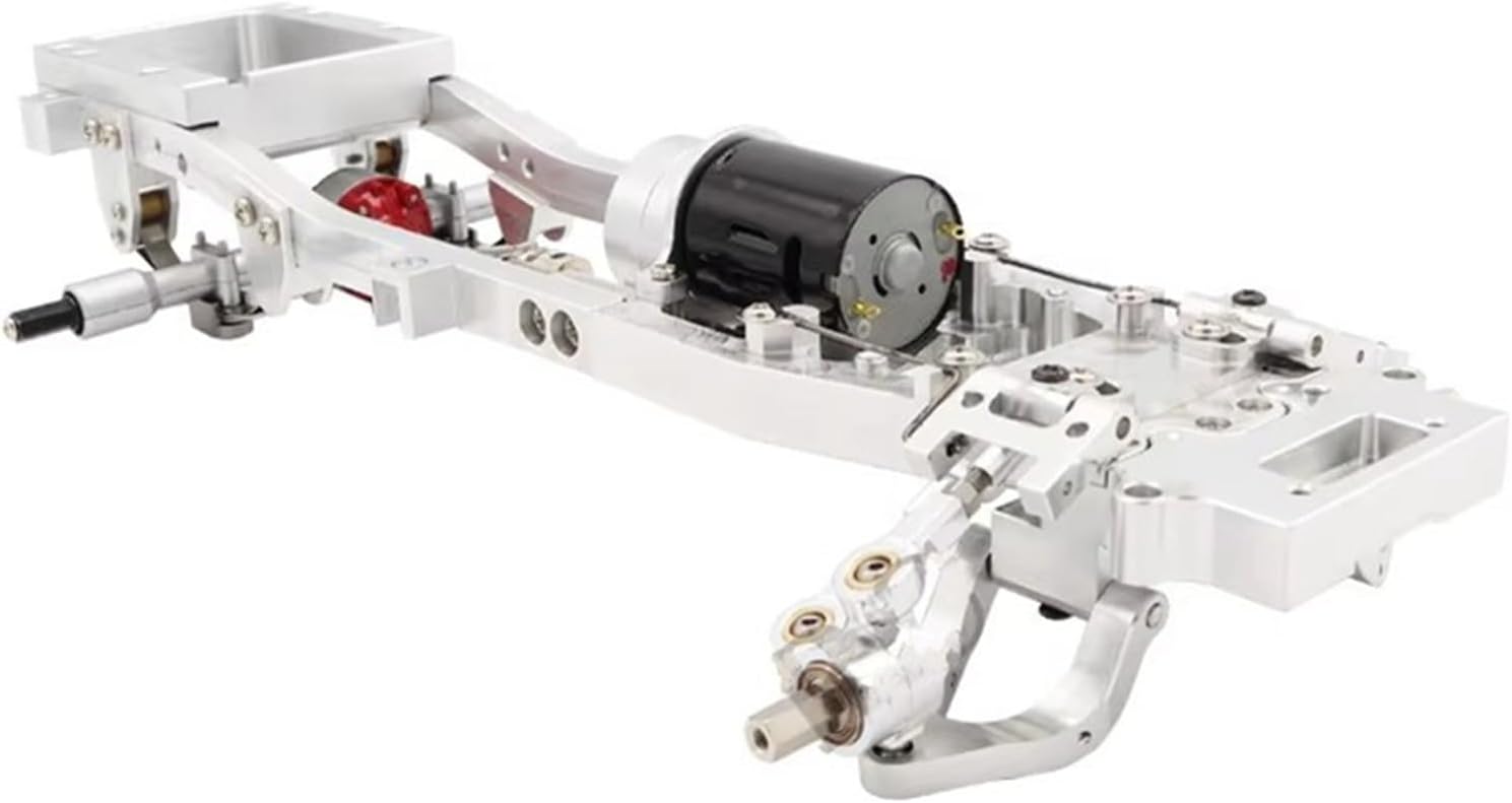 RC Crawlers Components For WPL D12 1/10 Full Metal Chassis Frame Rear Axle Gearbox Leaf Springs Steering Cup Upper Lower Swing Arm Slider Drive Shaft Bearing Kit RC Car Parts(Silver)