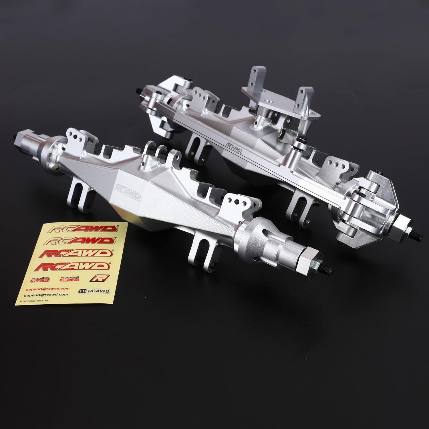 RCAWD 7075 LMT Front & Rear Axle Set, 90% More Durable Housing with 40CrMo Gears & Metal Differential Upgrades Parts for Losi 1/8 Solid Axle #LOS242031#LOS242030