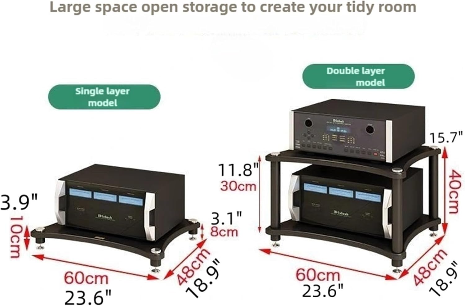 ycnbnwe 1/2/3/4 Tier Audio Rack