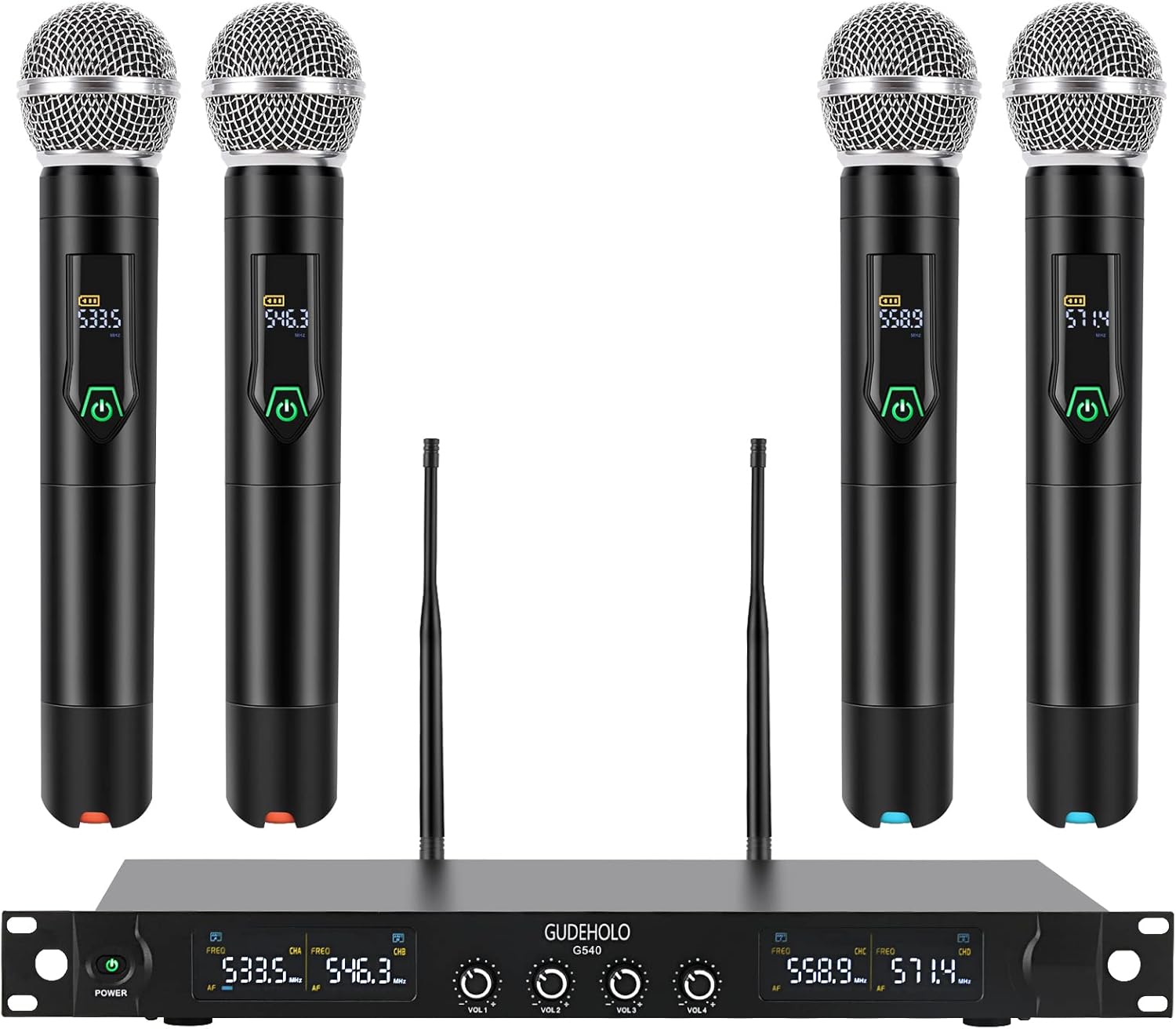 GUDEHOLO 4-Channel Wireless Microphone System