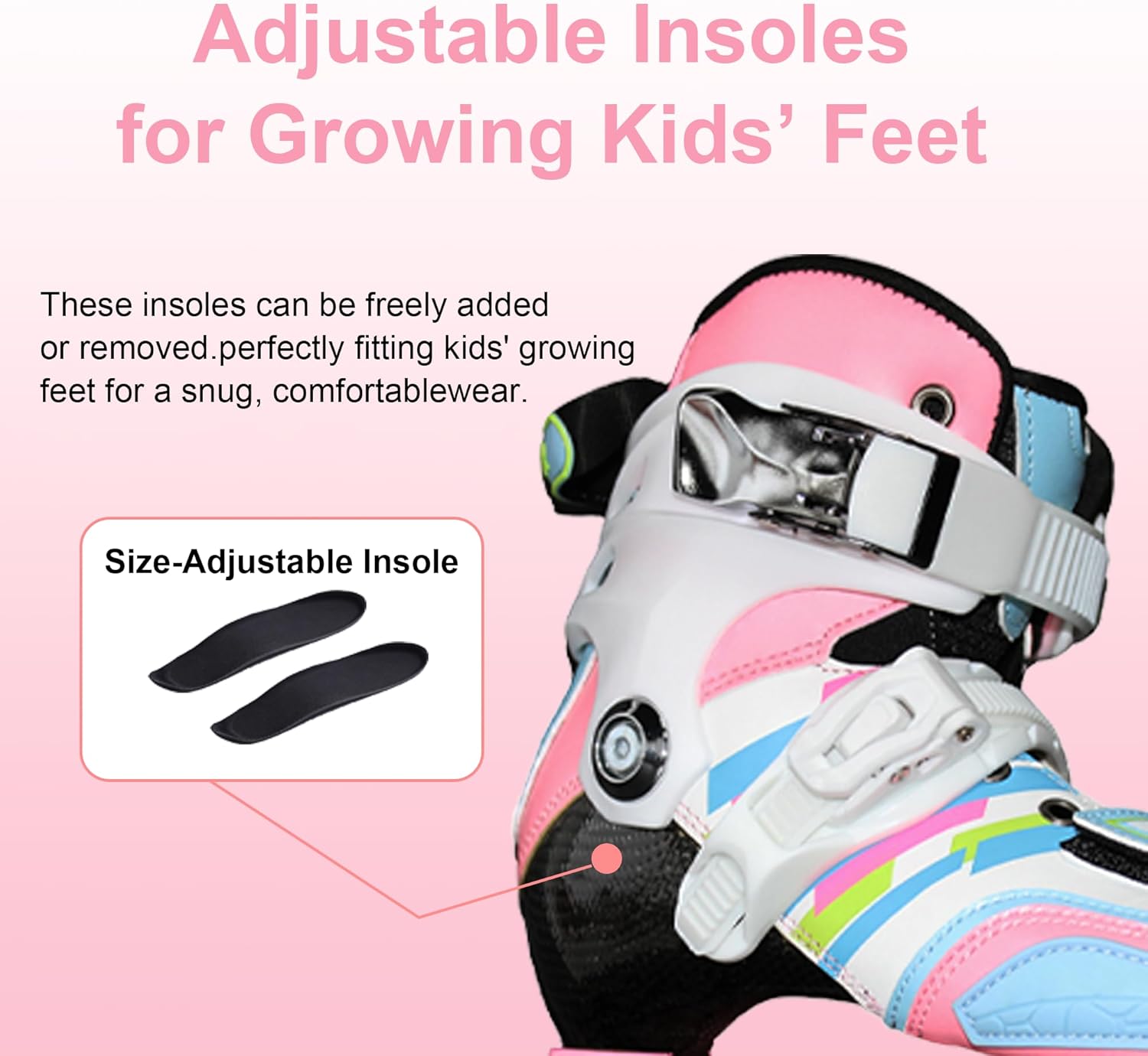 Inline Skates for Girls Boys, Performance Carbon Fibre Roller Skates Blades for Kids Ages 4-12 with PU Wheels, Fun Beginner Skates for Outdoor & Indoor