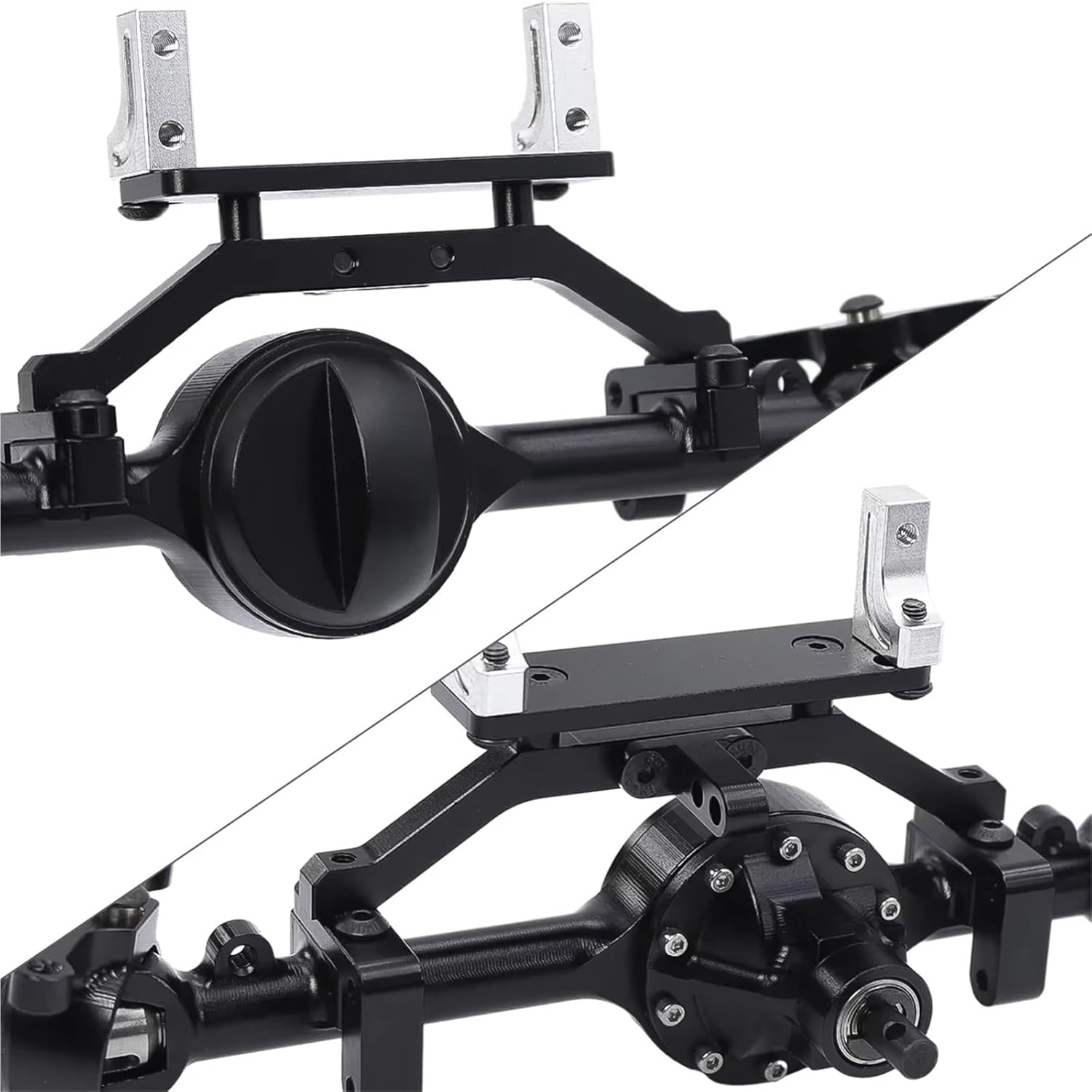 RC Car Parts Compatible with Gelande II TF2 D90 D110 for Yota II 1/10 RC Crawler Straight Axels CNC Aluminum Alloy Front Rear Axle Set(Rear and Front)