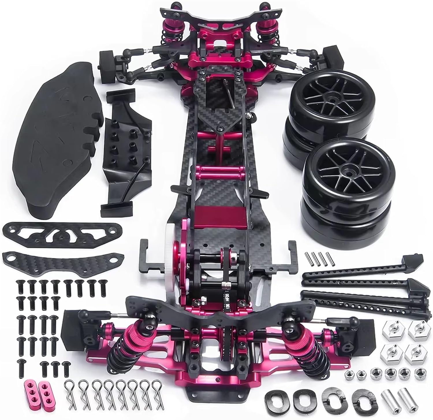 Compatible with Sakura for D5 MR 1/10 RC Drift Car Truck for Model Parts Metal and Carbon Fiber and Plastic Frame Kit Wheel Rims Shock Absorbers RC Car Accessories