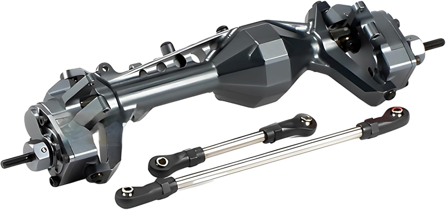 RC Car Parts Compatible with Axial for SCX10 1/10 RC Car Part RC Car Accessories Replacement Parts Aluminum Alloy Protector Front Axle(Gray)