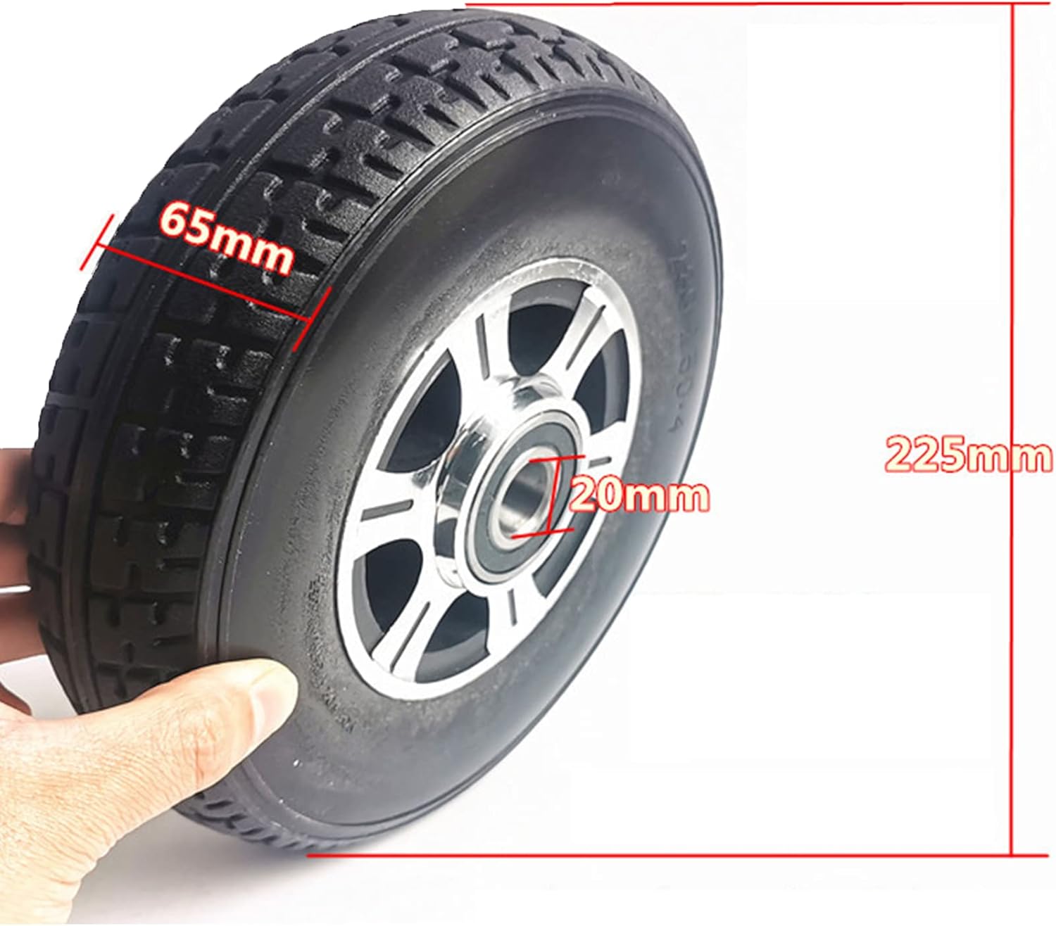 2 Pcs Solid Rubber Tire, 2.80/2.50-4 Front Solid Wheel Non-Pneumatic Tire Power Wheels Tires Replacement with Hub Replacement for Electric Scooter