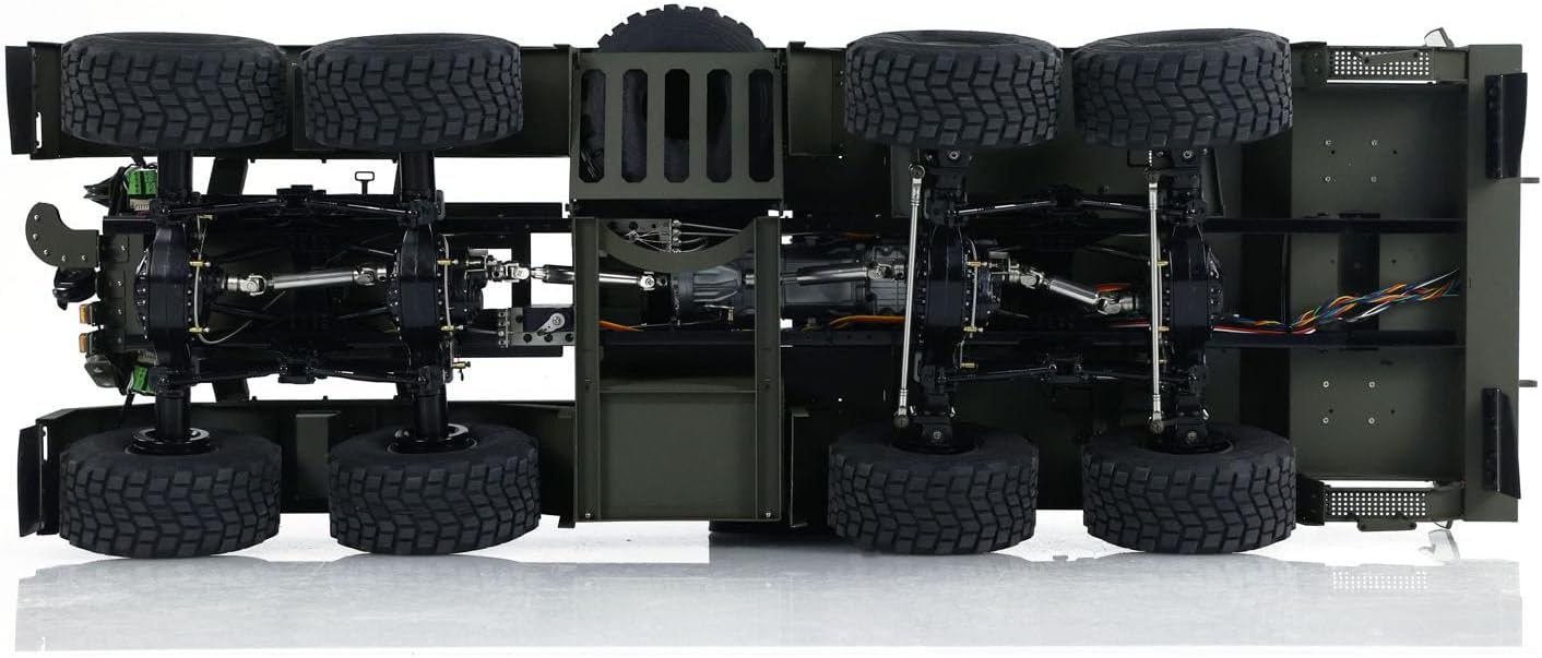 1/14 8X8 RC Tractor Truck SLT56 3-Speed Transmission Differential Lock Axles Full Metal Remote Control Military Transport Car