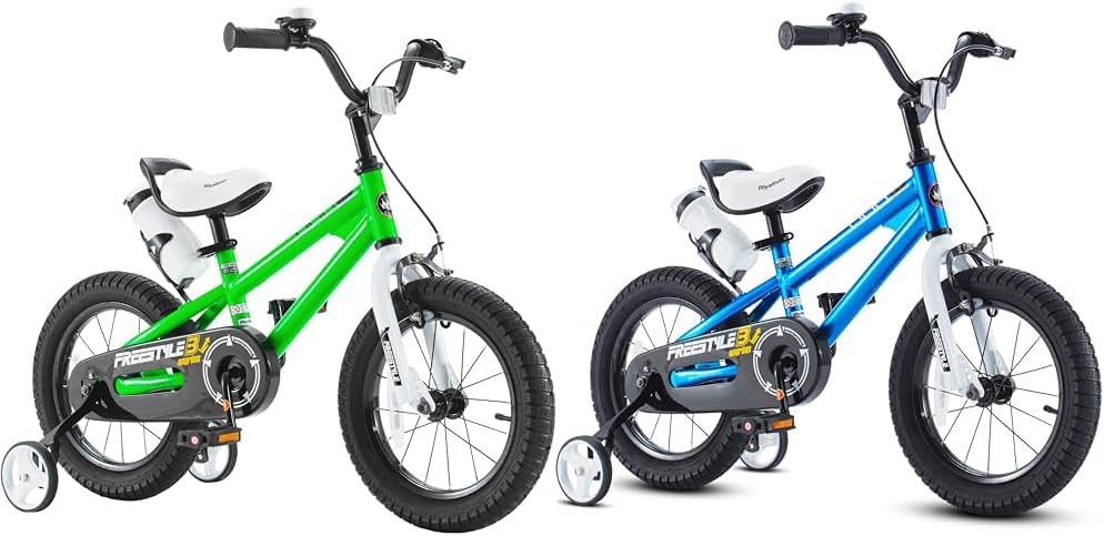 Royalbaby Freestyle Kids Bike Boys Girls 16 Inch BMX Childrens Bicycle & Kids Bike Boys Girls Freestyle BMX Bicycle with Training Wheels Kickstand Gifts for Children Bikes 16 Inch Blue