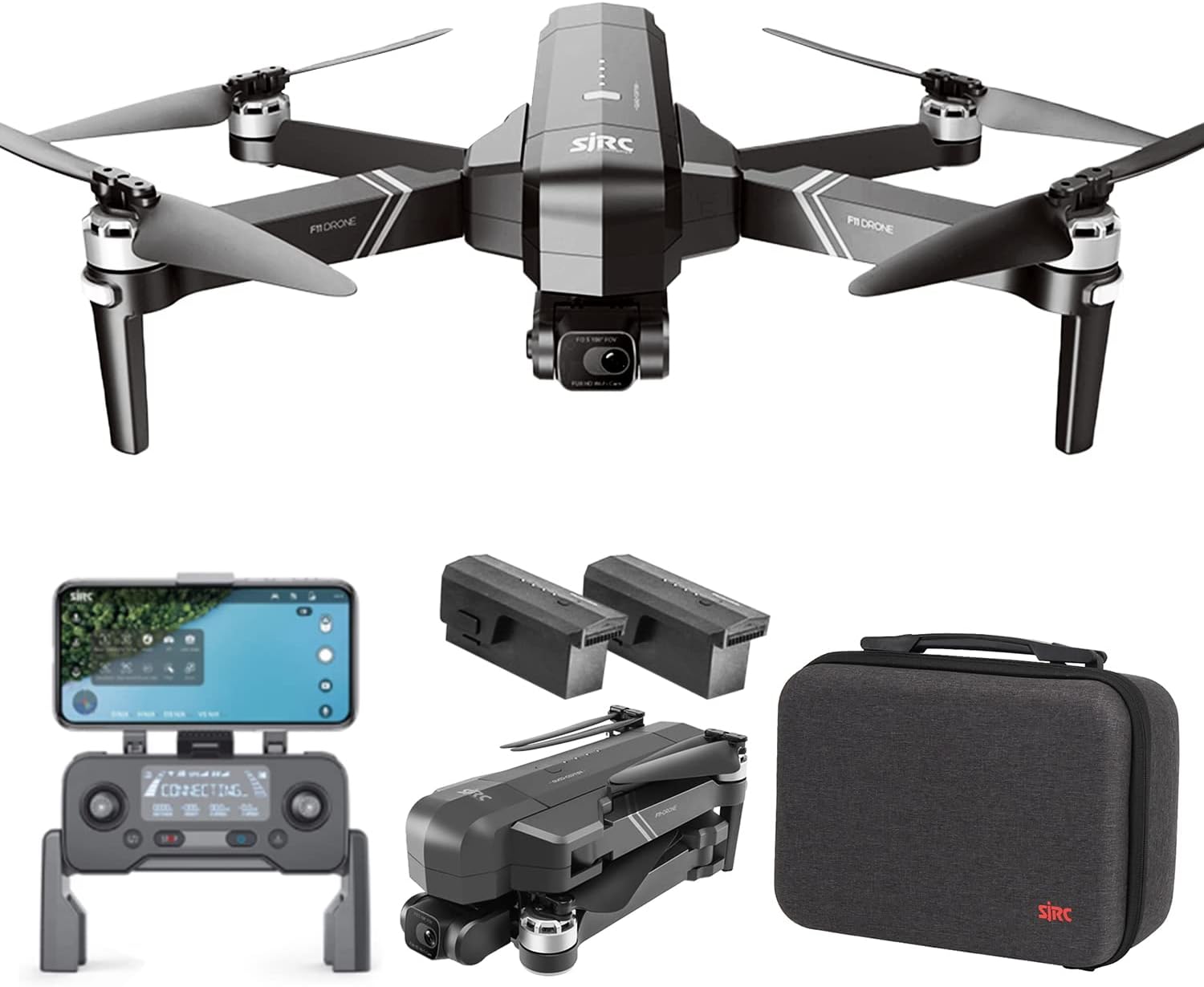 SJRC F11S 4K PRO Drone 4K Professional With HD Camera 1.2KM GPS 5G WiFi EIS 2 Axis Gimbal F11 RC Foldable Brushless Quadcopter (F11 Two Batteries)