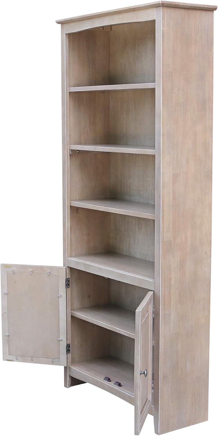 International Concepts Shaker Bookcase-72 H Bookcase, Washed Gray Taupe