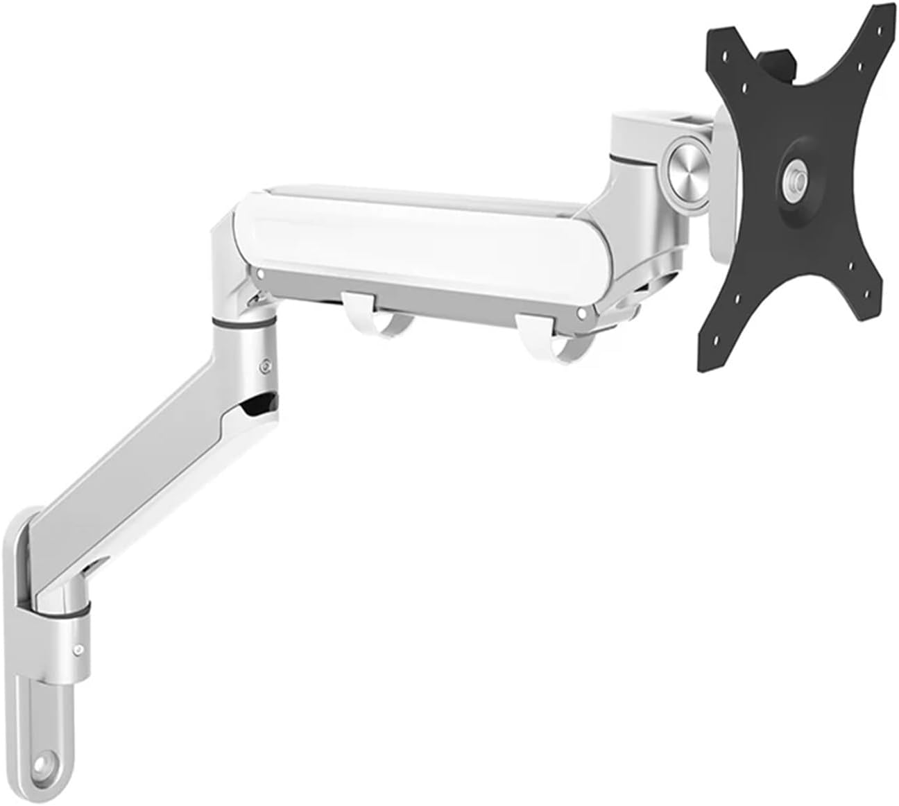 OZ-1W Aluminum height-adjustable wall-mounted 17-32-inch LCD LED monitor stand air-supported monitor mounting bracket(Silver Gray)