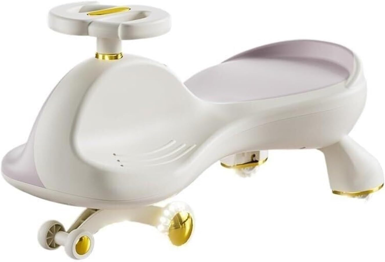 Wiggle Scooter Kids Wiggle Car Swing Car with Silent Flashing Wheels Anti-Rollover Ride On Toys for Indoor and Outdoor(Pink)