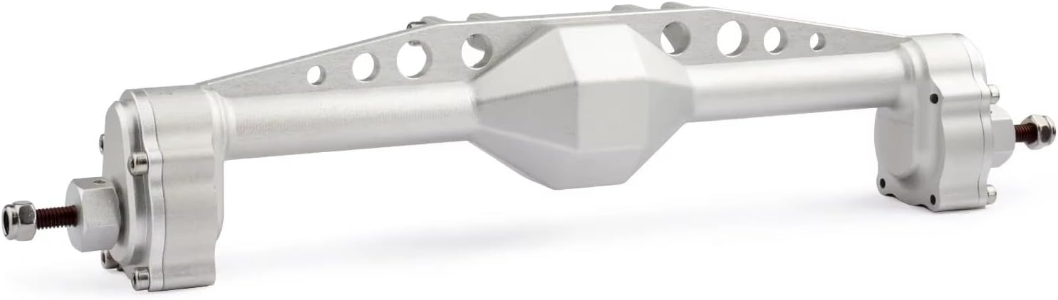 RC Car Accessories Compatible with Axial for Capra for SCX10 III for LCG RC Cars Parts Machined Aluminum Offset Portal Axle with BAT Servo Mount(Silver,1 Set)