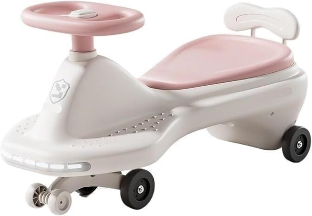 Wiggle Scooter Wiggle Car for Kids Ride on Toy with Flashing Wheels and Music Anti-Rollover, Toy Set for Indoor Outdoor(Pink)