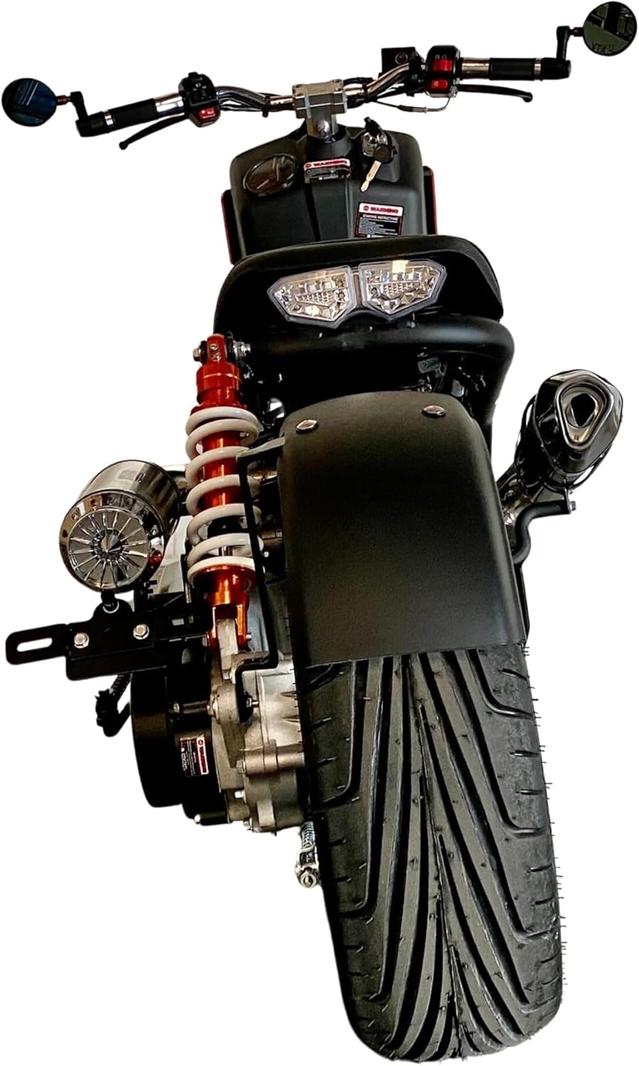 50cc Stretched Scooter Generation 5 Fully Automatic Transmission, PMZ50-22 Stretched Ruckus-Style Moped, Street Legal Gas-Powered Motorcycle for Adults, Halo LED, GY6 Digital Speedometer