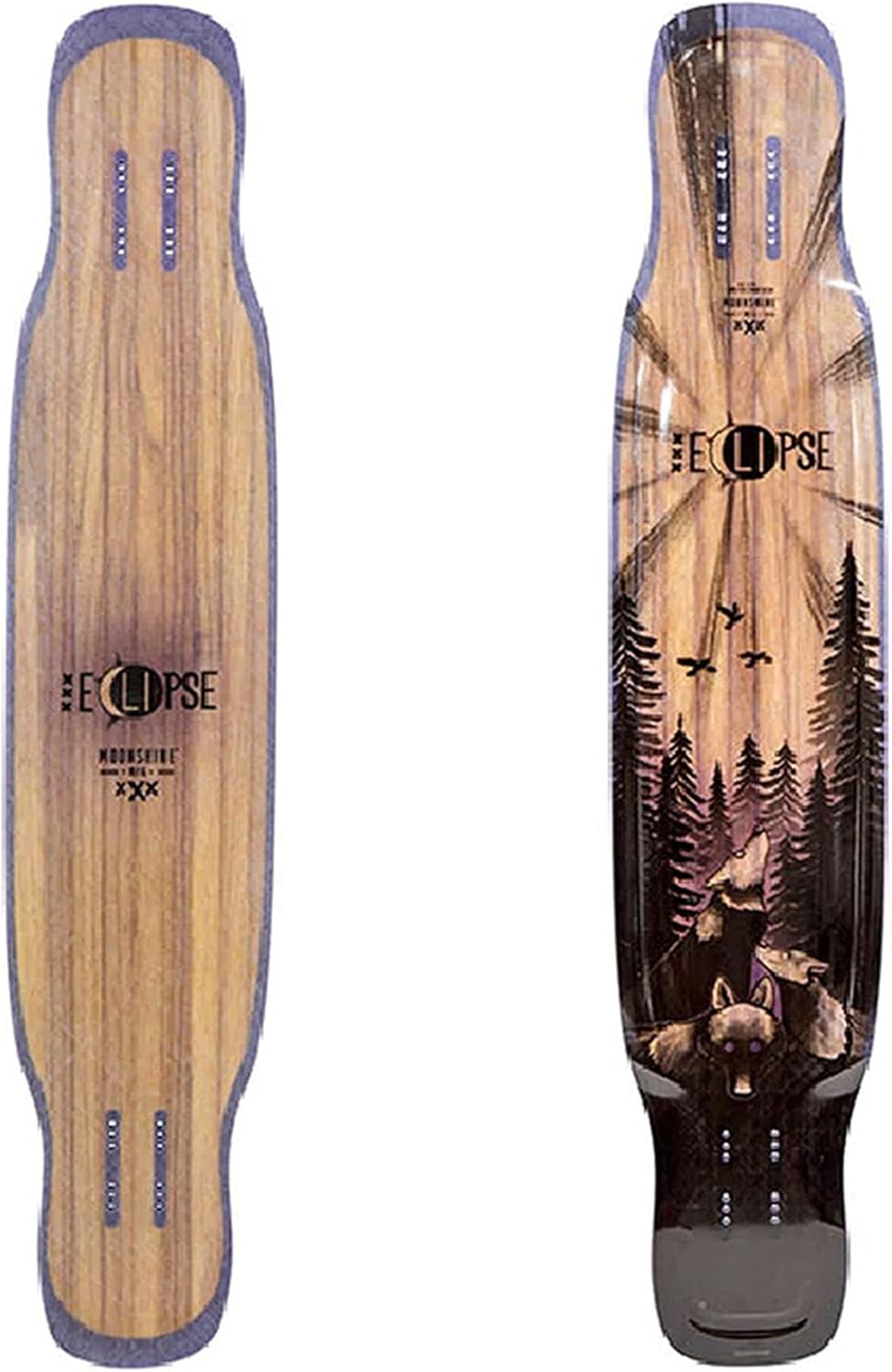 Eclipse - Longboard Skateboard, Waterproof, Durable, Lightweight, Freestyle, by Moonshine Manufacturing (Firm Flex Deck ONLY)
