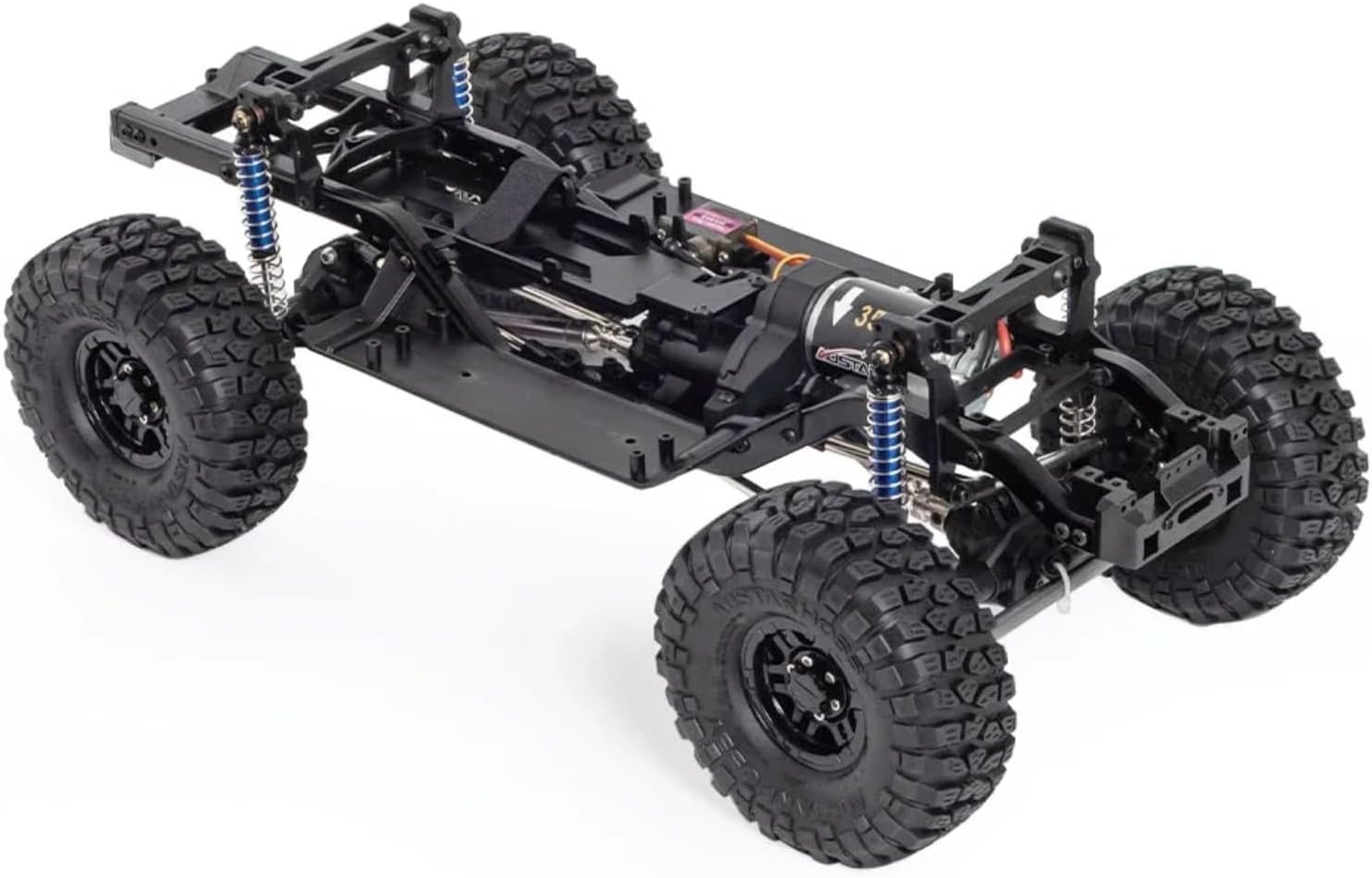 RC Upgrade Accessories for TRX4 D90 313mm Wheelbase for Chassis Frame Builders Kit with 2-Speed Transmission 35T 550 Motor RC Crawler DIY Upgrade(Chassis with Wheels)