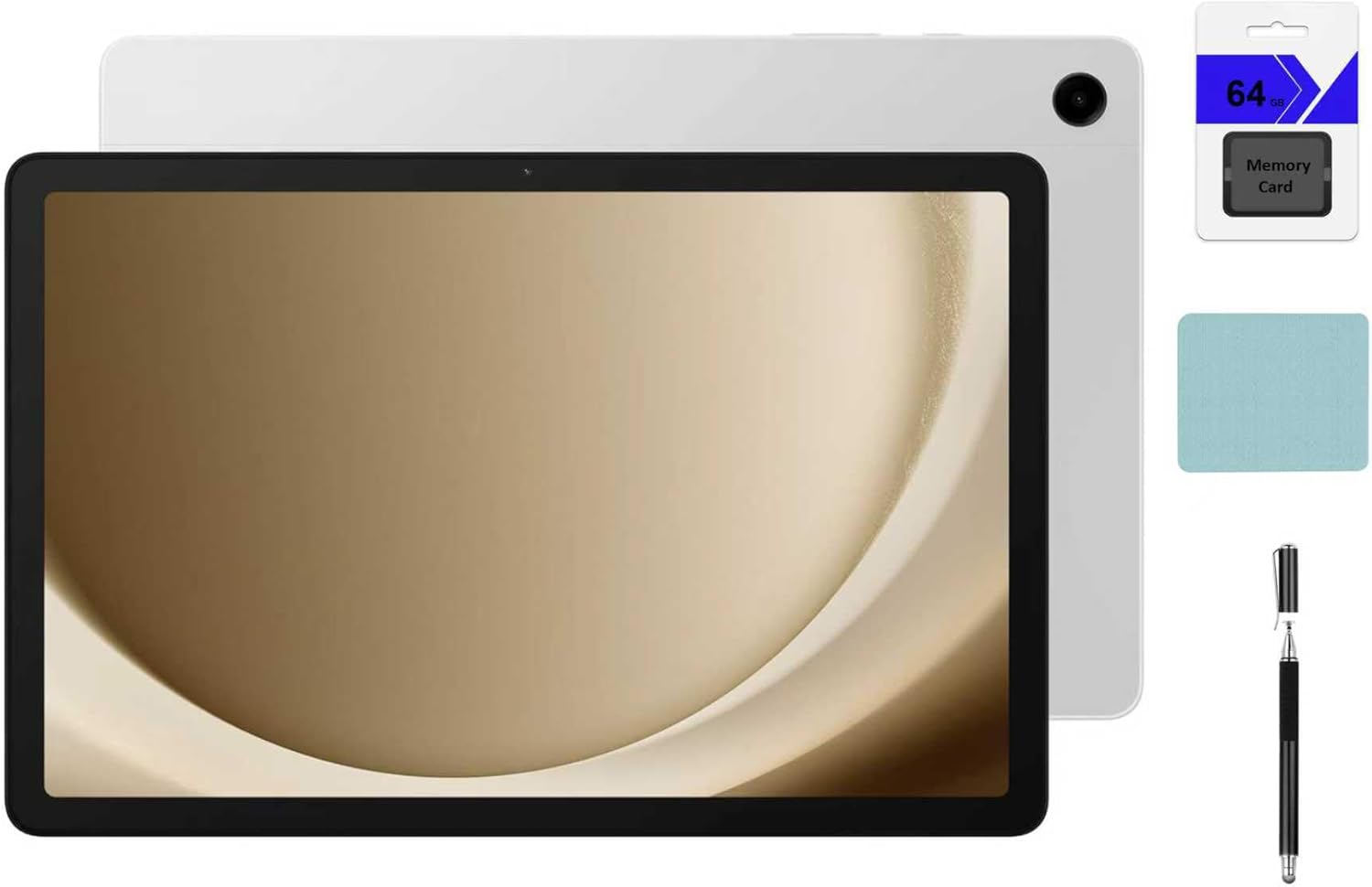 Samsung Galaxy Tab A9+ 10.9'' 64GB Android Tablet, Big Screen, Quad Speakers, Upgraded Chipset, Multi Window Display, Slim, Light, Durable Design, Silver with Accessories