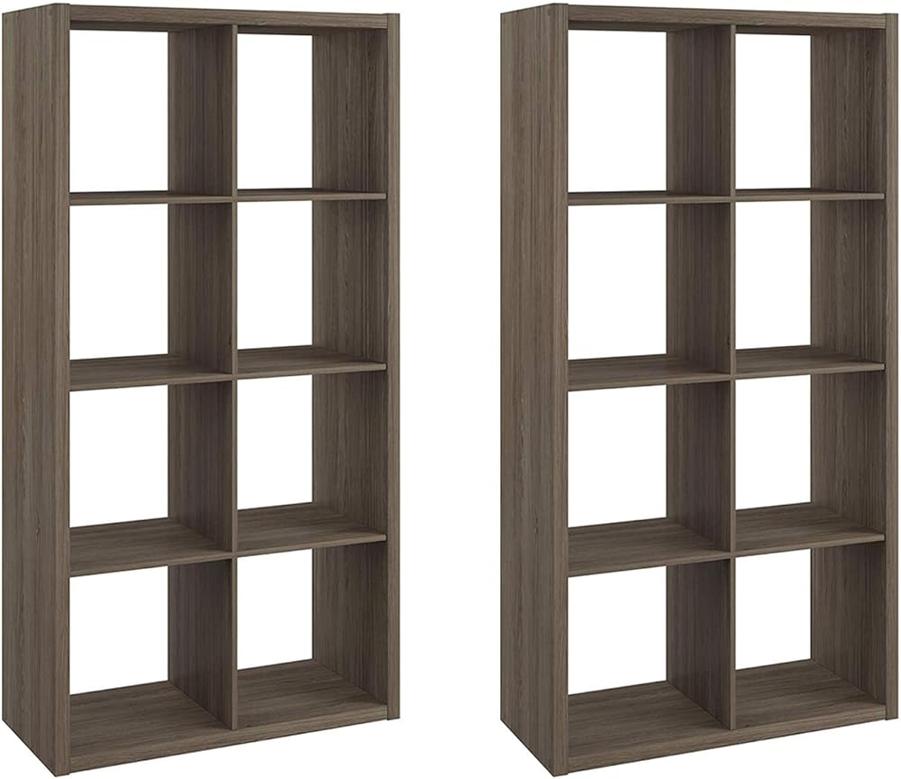 ClosetMaid Bookcase Open Back 8-Cube Storage Organizer, Graphite Gray (2 Pack)