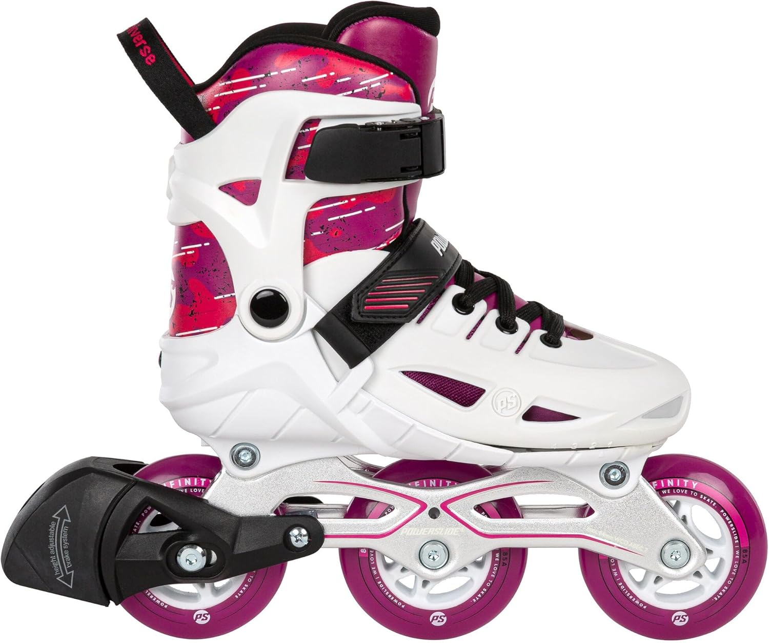 Powerslide Universe Pink Adjustable Inline Skates for Children, ABEC 7 Pro Bearings, Item No.: 940689