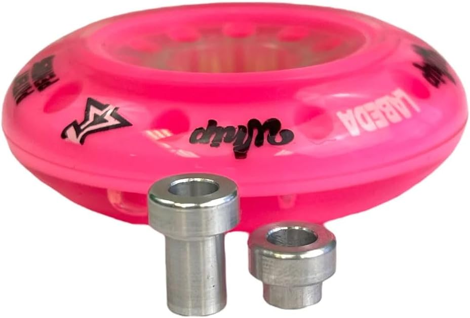 Labeda Whips Roller Hockey Wheels - Pink 8-Pack - Soft - Choose Size - Evo Spacers are Included