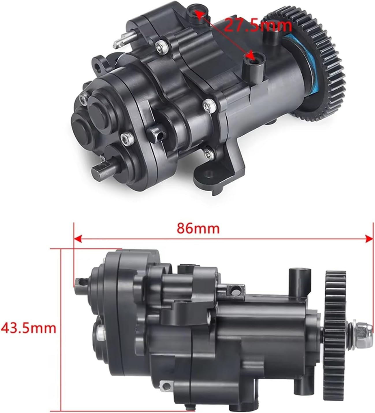 RC Spare Part Compatible with TRX-4 for TRX-6 1/10 RC Car Gear Box Upgrade Parts Metal Transmission/2 Speed Center Gearbox Accessories