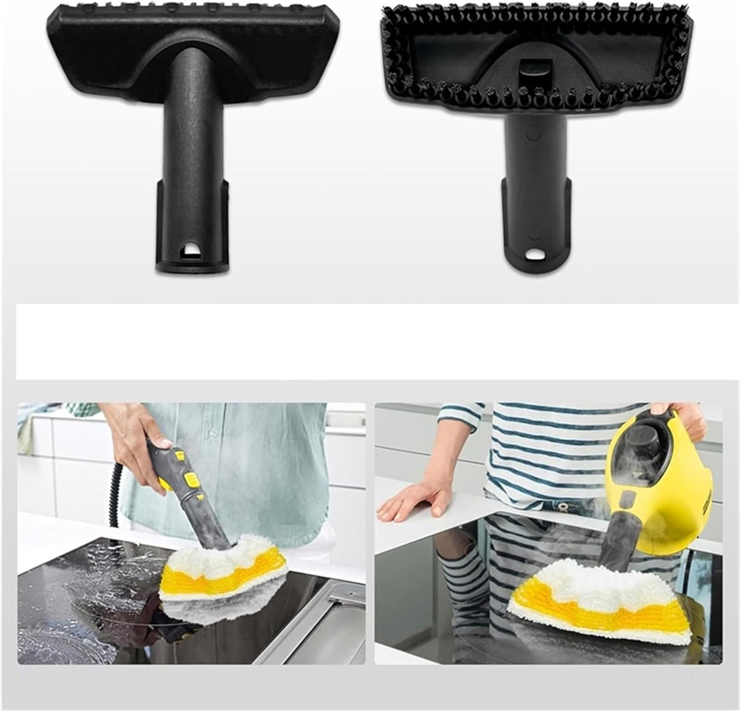 Treayes A07R SC1 SC2 SC3 SC4 SC5 Steam Cleaner Tools Replacement Round Brushes Nozzle Microfibre Cloths Set