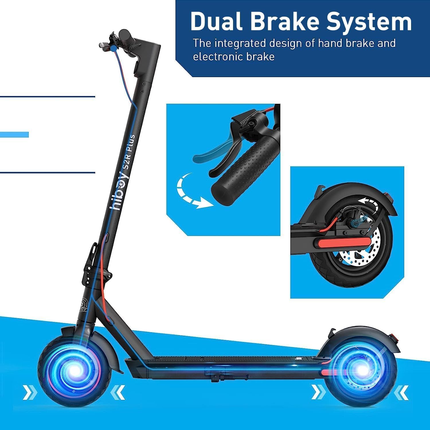 Hiboy S2R Plus/MAX Pro/U2 Pro Electric Scooter, 500W–810W Peak Motor, 19–22 MPH, 22–46.6 Miles Long Range, Foldable Commuter Electric Scooter for Adults
