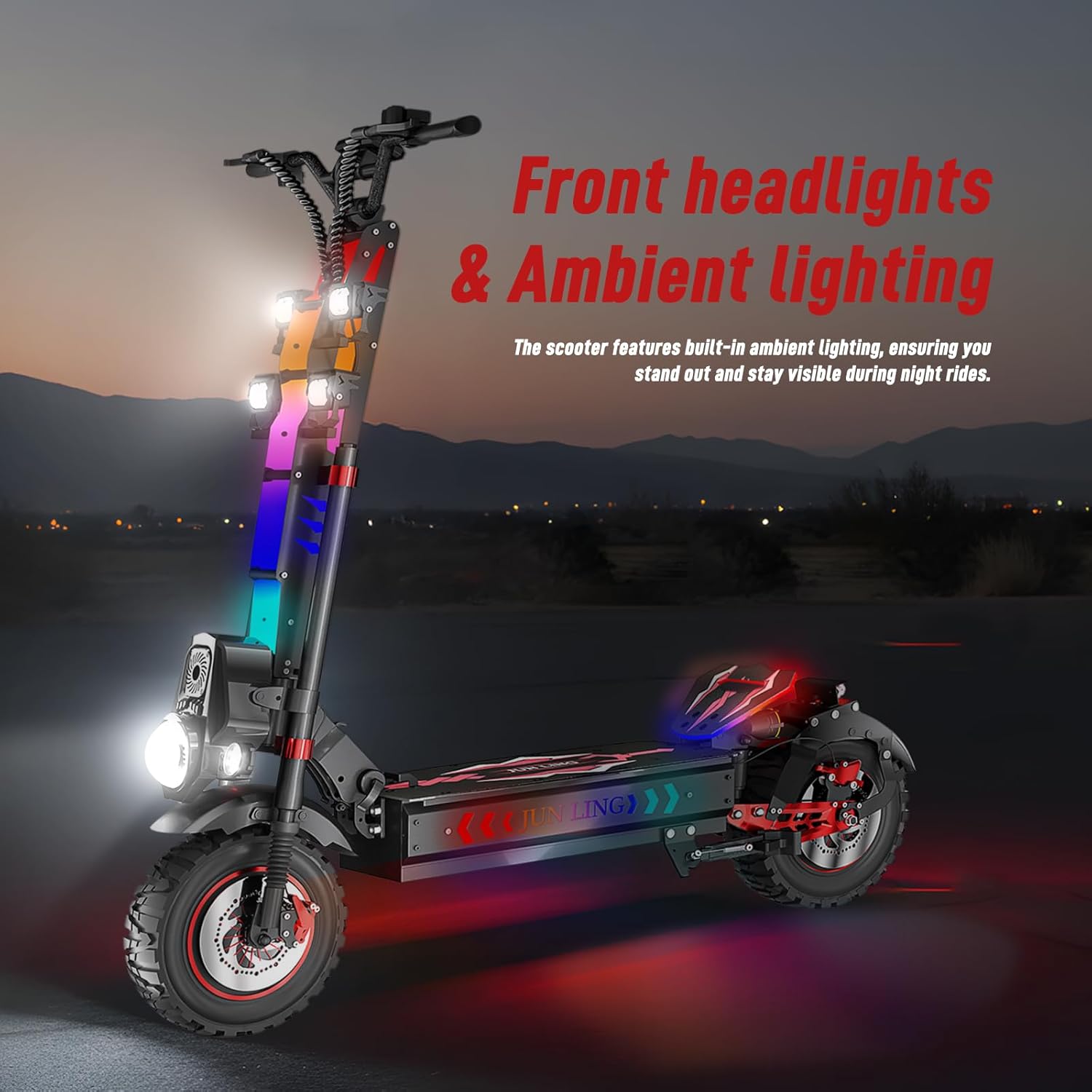 JL86 Pro Electric Scooter for Adults, 5000W Dual Motor， 60V 40Ah Quick-Release Battery, 55 MPH Speed, 13”Tubeless Tires, Dual Hydraulic Suspension, Foldable Off-Road Scooter