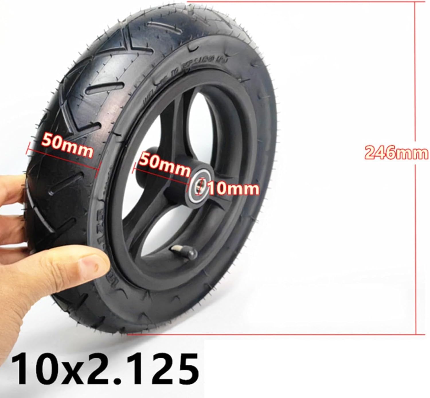 10 Inch Solid Tyres for Scooters - Puncture-Proof Replacement Rubber Wheels, Durable & Easy Installation