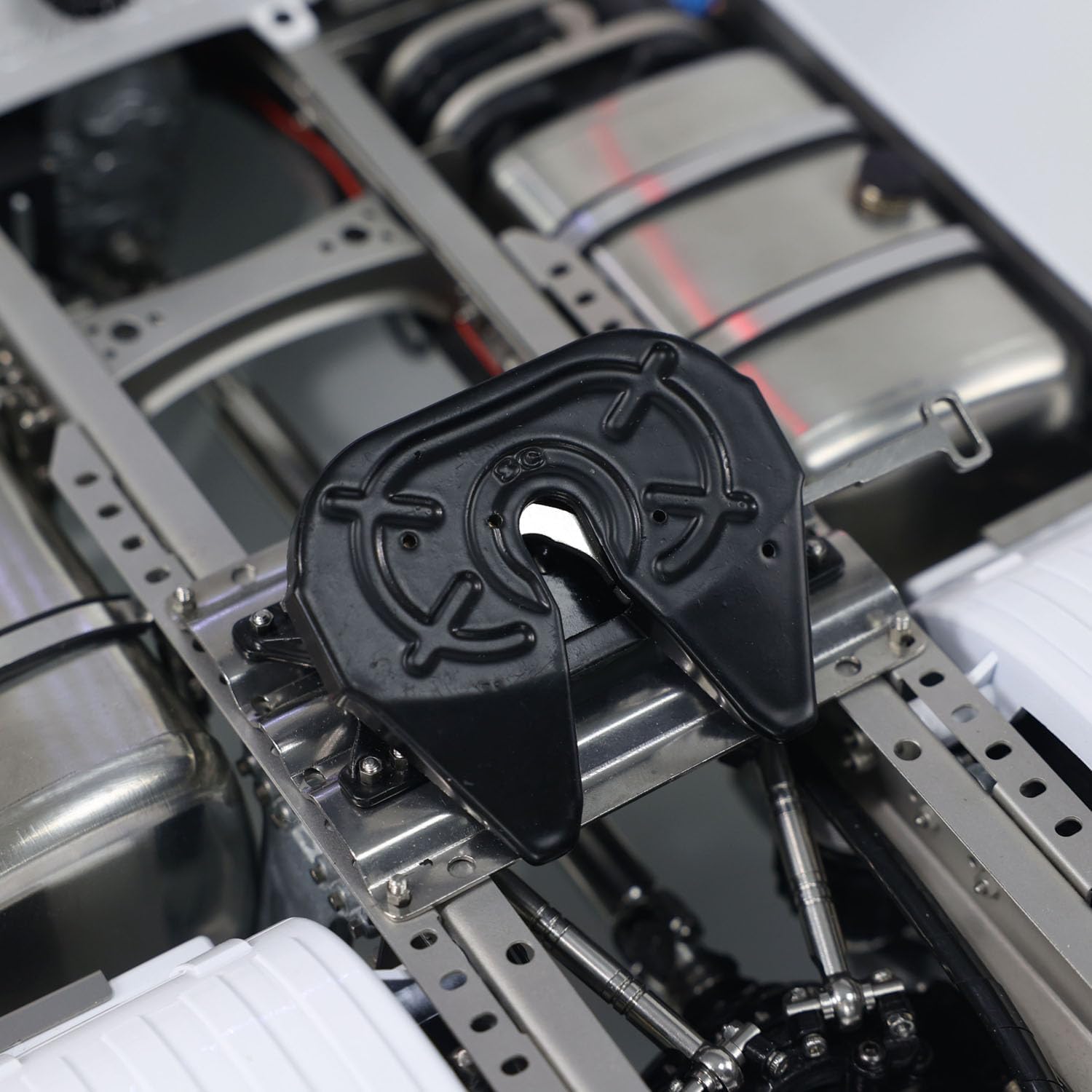 1/14 4x4 RC Tractor Truck RTR Transport Vehicle Metal Chassis R730 Smoke 3-Speed Transmission Differential Lock Axles Light Sound System Hobby Grade Model