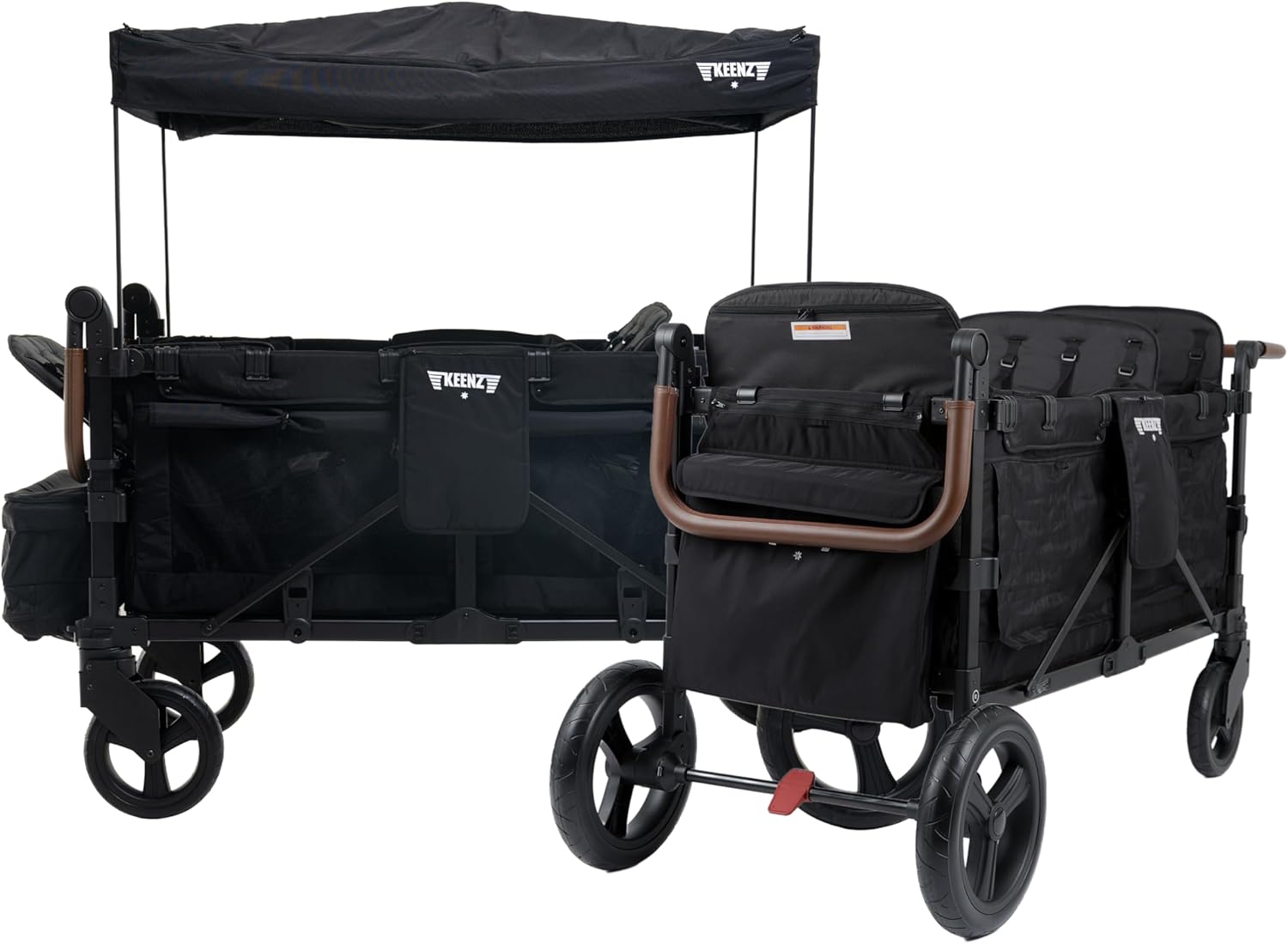 Keenz XC EVO Luxury Comfort Stroller Wagon | Foldable 6 Passenger with Adjustable Canopy |Black