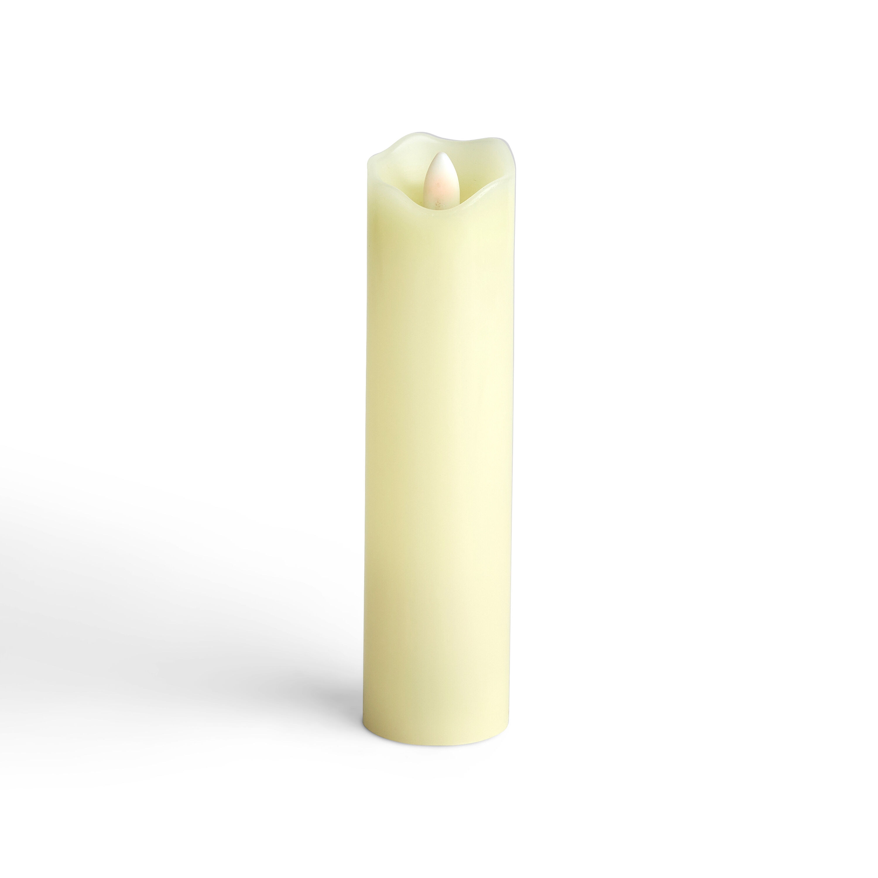 2 x 8 Ivory Aurora Flame Wave Edge Pillar Candle by Hudson 43