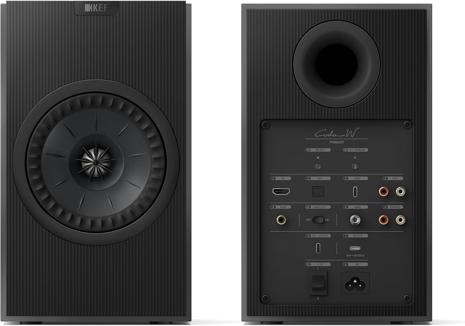 KEF Coda W Wireless HiFi Speakers (Dark Titanium)