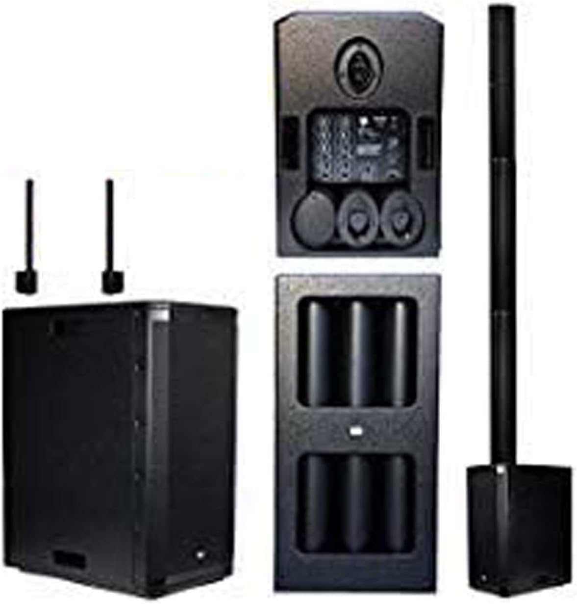 EMB 10BT PK1 1500W Tower Bluetooth All-in-One Linear Array PA Portable Linkable Speaker - Perfect for Home/Karaoke/Birthday/DJ Party/Meeting/Camp/Jobsite/Construction