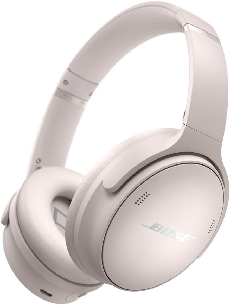 Bose QuietComfort Wireless Noise Cancelling Over-Ear Headphones - White Smoke, With Power Bank
