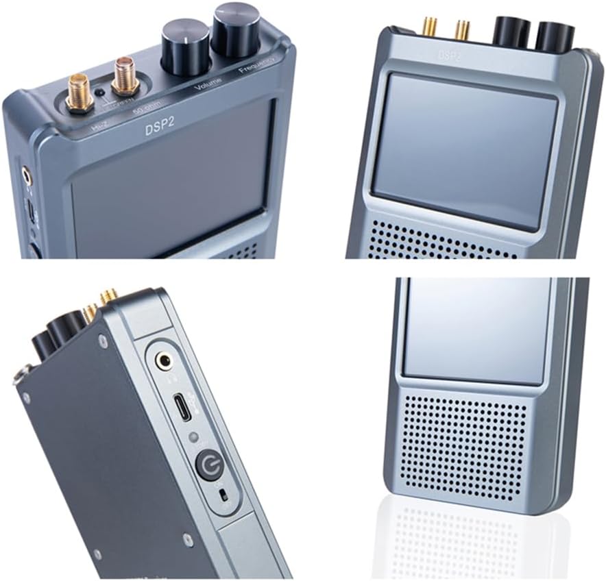 V2.4 Radio Receiver, Full Band Radio Receiver 10kHz-380MHz, 404MHz-2GHz AM, SSB, DSB, CW, NFM, WFM Decoder Function Built-in 5000mAh Lithium-ion Battery