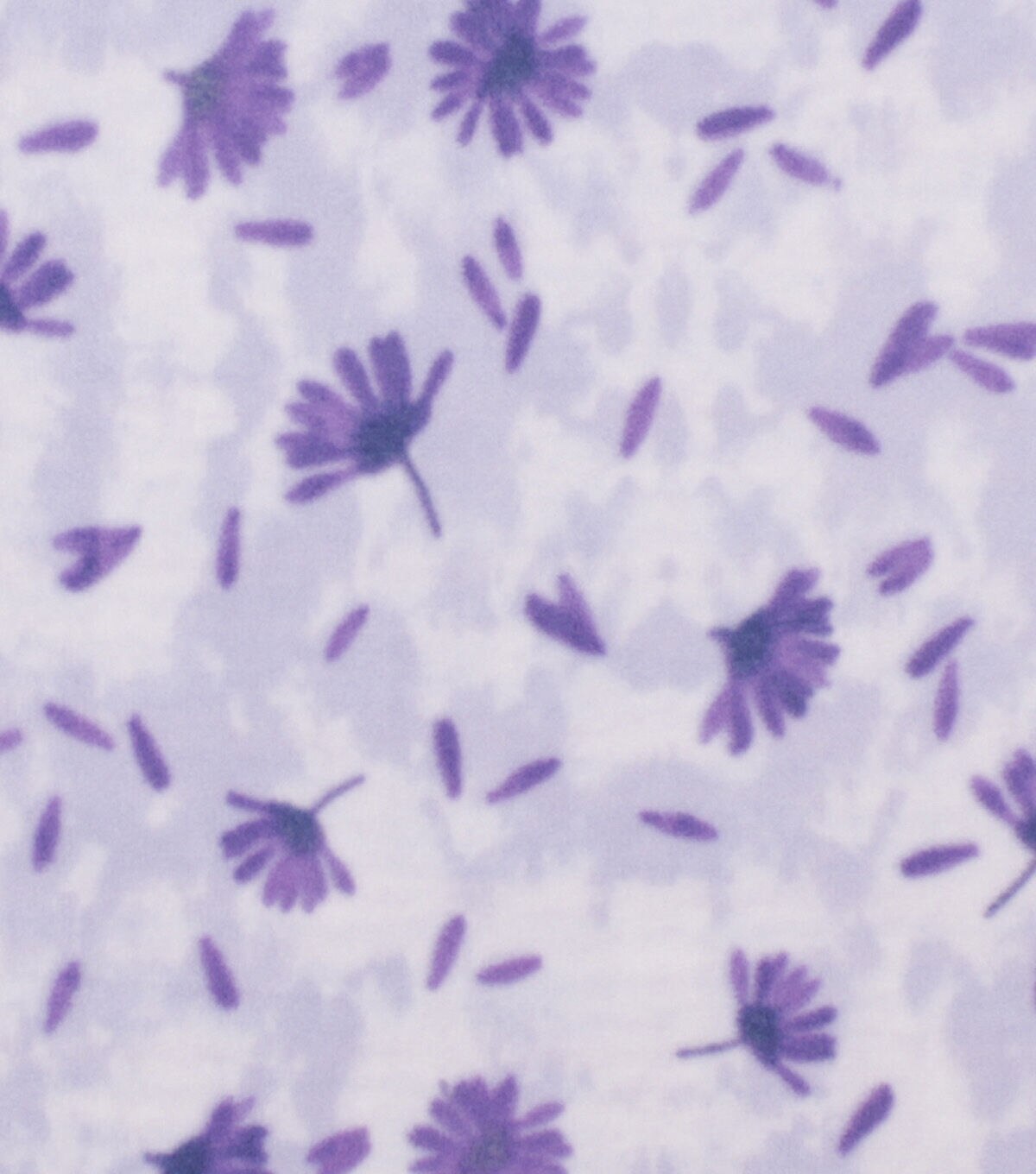 Purple Watercolor Floral Anti Pill Fleece Fabric