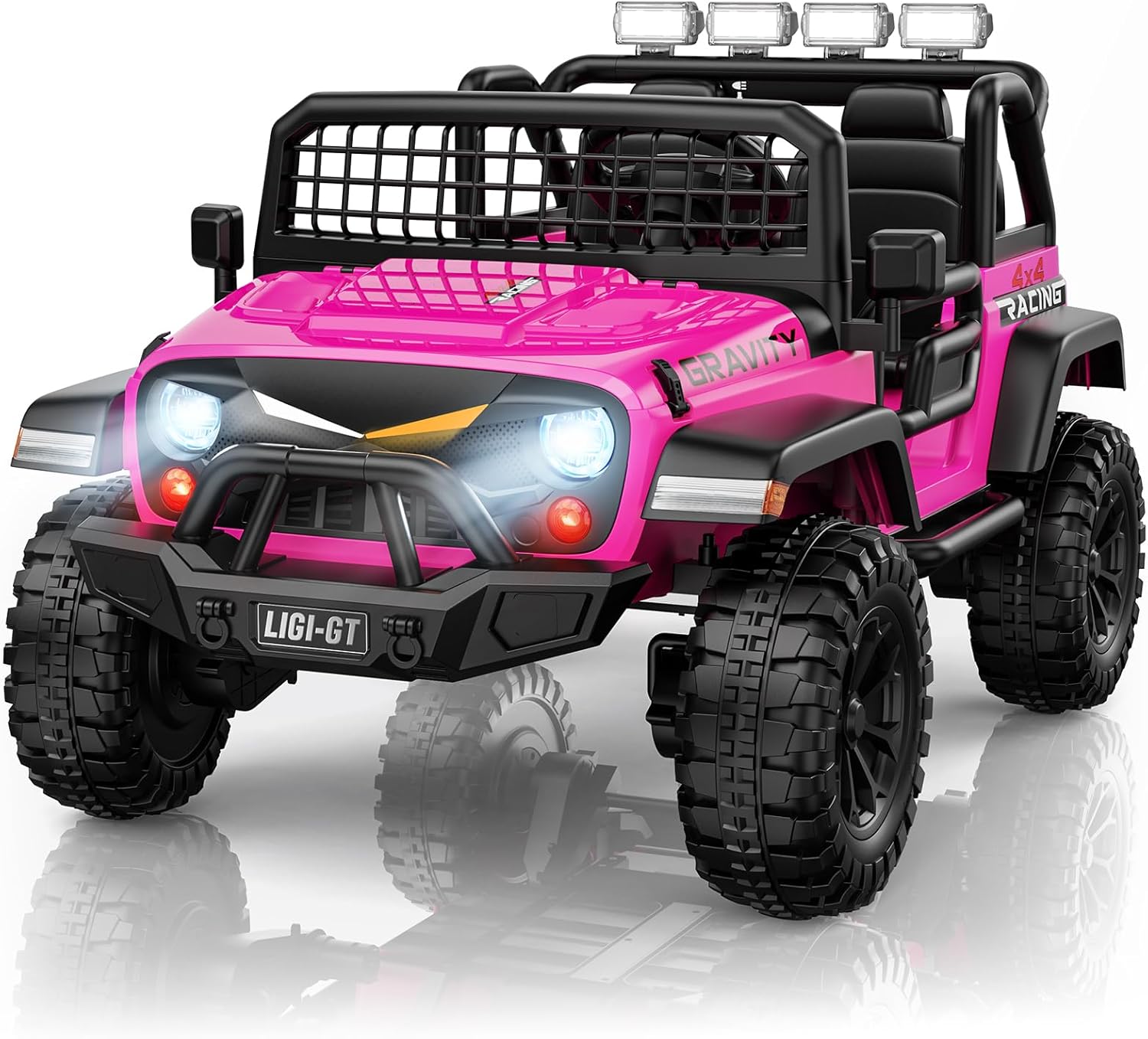 L10 APEX 24V 4WD Ride On Car for Big Kids, 2-Seater Electric Vehicle with Remote Control, Shock Absorption, 3 Speeds, Soft Start, Stylish Headlight, Music & Bluetooth &FM, Ideal Gift for Kids