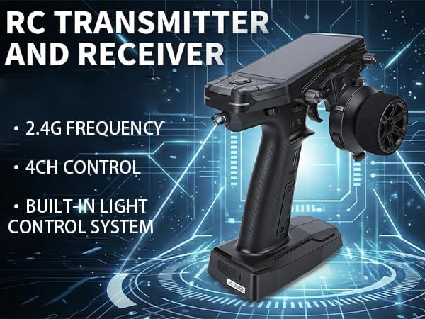 TARSHYRY RC Transmitter with, 3.5 Inch Color IPS Screen 11 Channel 2.4G Remote Controller, with Dual Antennaes and GPS Feedback, for RC Cars Boats (Black)