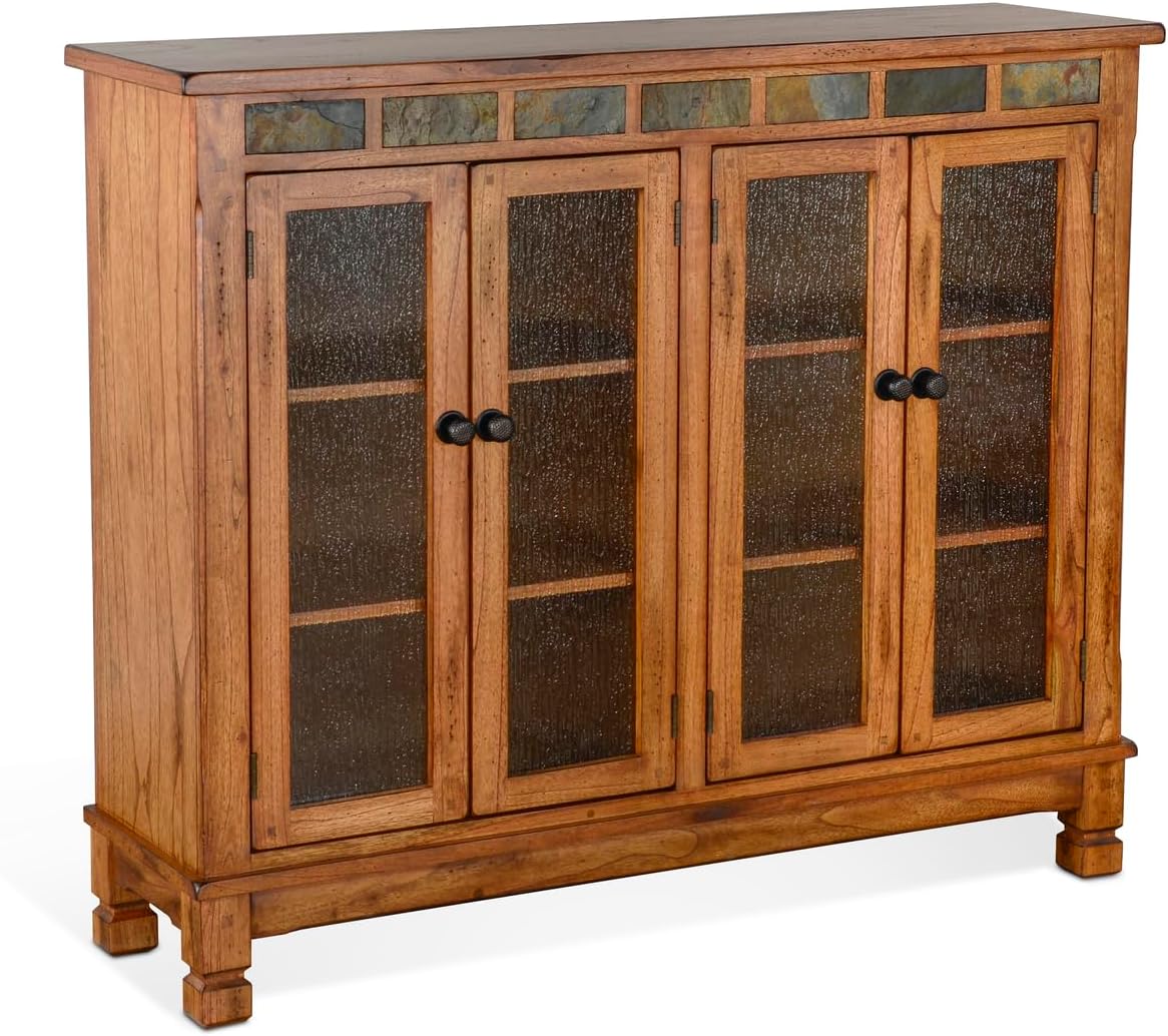 Sunny Designs Santa Fe Bookcase with 4 Doors in Dark Brown Finish 2813DC2 (Light Brown)