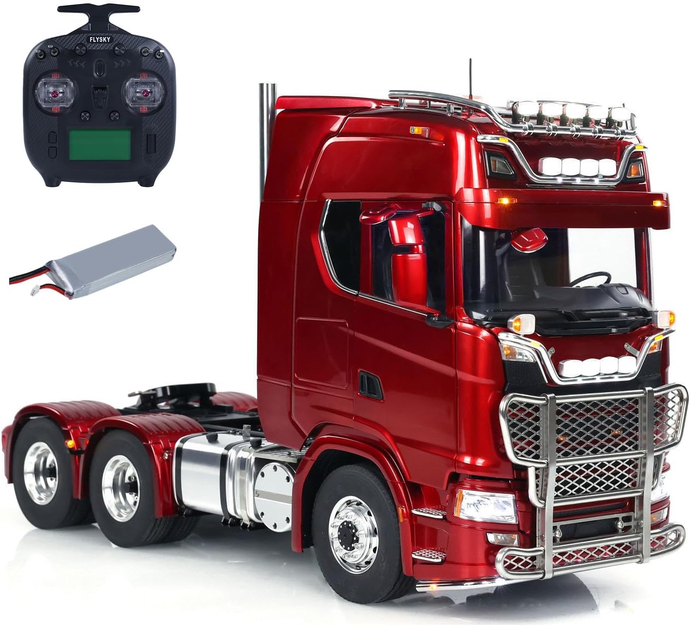 LESU 1/14 RC Tractor Truck 6 * 6 770S Metal Chassis Light Sound Smoke Differential 2-Speed Transmission Differential Lock Axles Light Sound System Hobby Grade Model