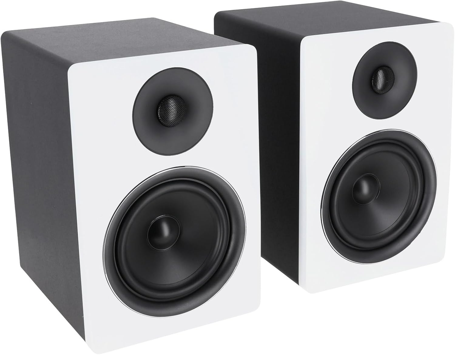 Rockville APM6W Powered USB Studio Monitor Speaker Pair in White, 6.5