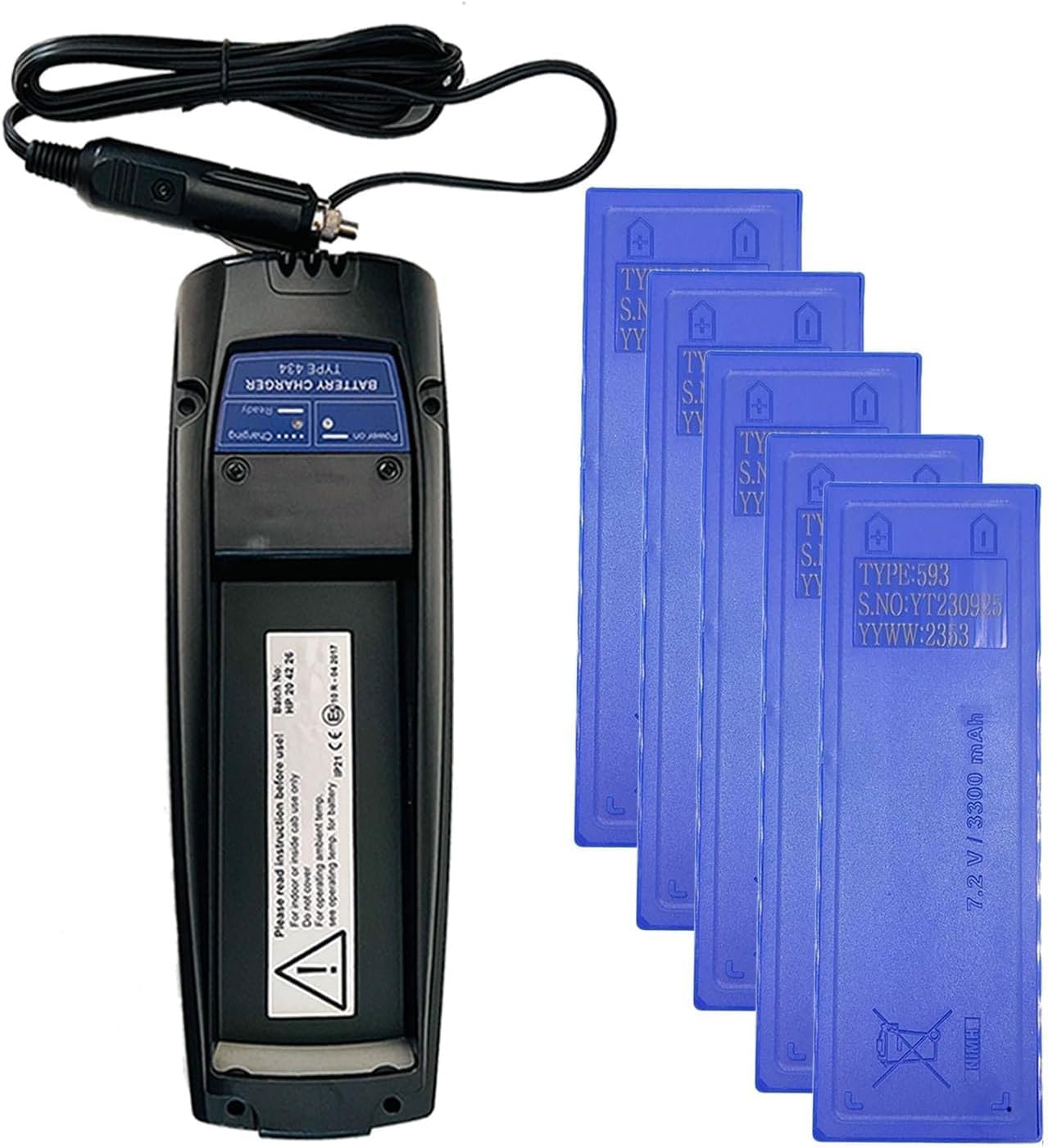 [1PCS Charger+5PCS Battery] 10-24V Scanreco 593 Battery Charger for SCANRECO 593 592 590 960 RC400 Battery, Scanreco 434 batery Charger