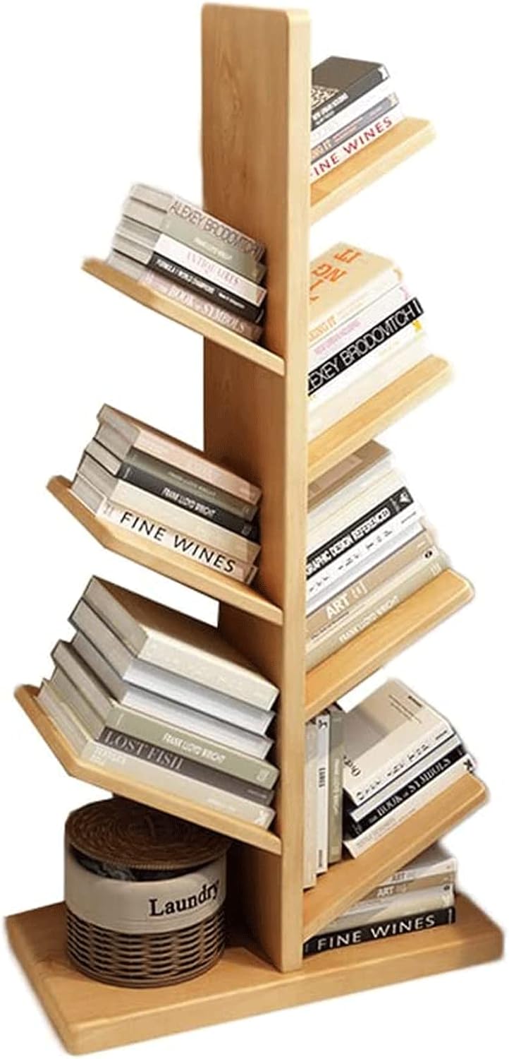 PAASHE Modern Bookshelf Creative Tree Floor Standing Bookcase Minimalist Bookshelves Open Design Rack Bookcase Easy to Carry