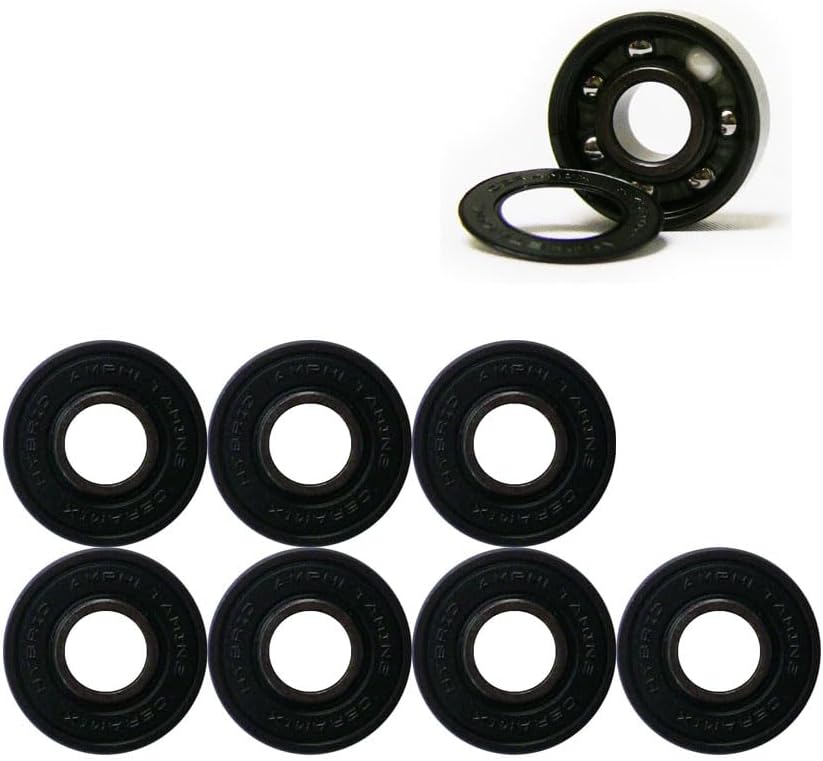 Labeda Smoke Evo Roller Hockey Wheels - 8-Pack with Evo Spacers and Hybrid Ceramic Bearings